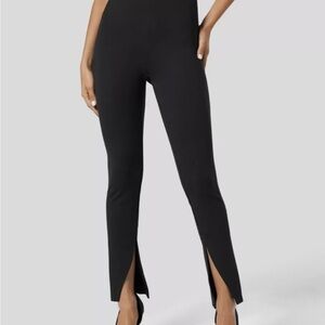 HALARA front split work pants Women's Black Skinny Pants
